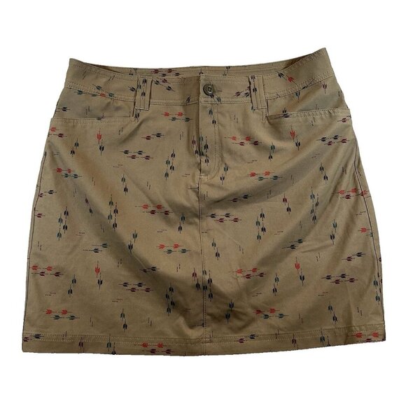 Eddie Bauer Skort Skirt SIZE 8 Adventurer 2.0 Olive Green Print UPF 50 Stretch‎ - Picture 1 of 9